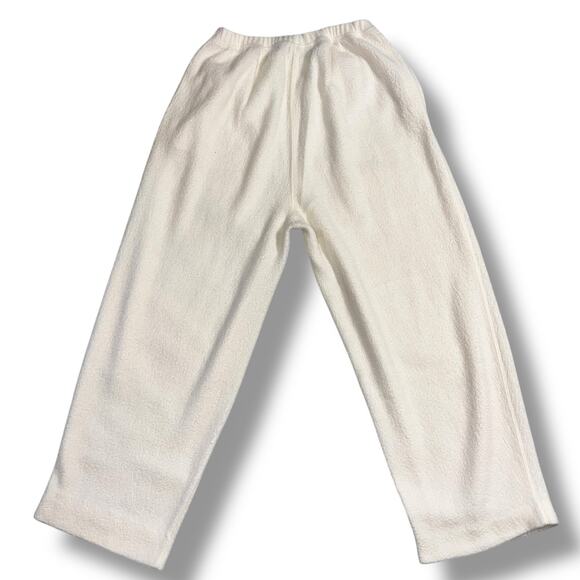 Mast Womens Fleece Casual Sweatpants Ivory Cream Straight Leg Pockets Soft Small - Picture 4 of 7